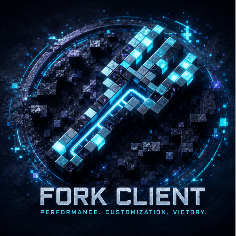 Fork Client screenshot showing the Click GUI interface