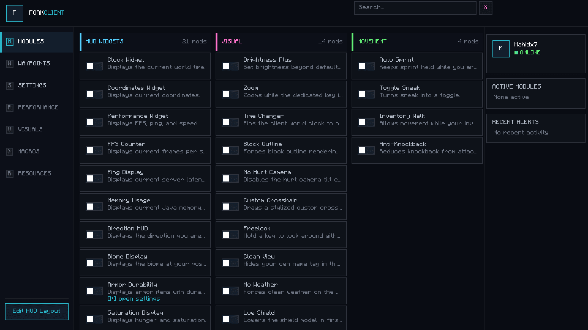 Fork Client — Modern Minecraft Utility Client